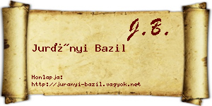 Jurányi Bazil névjegykártya